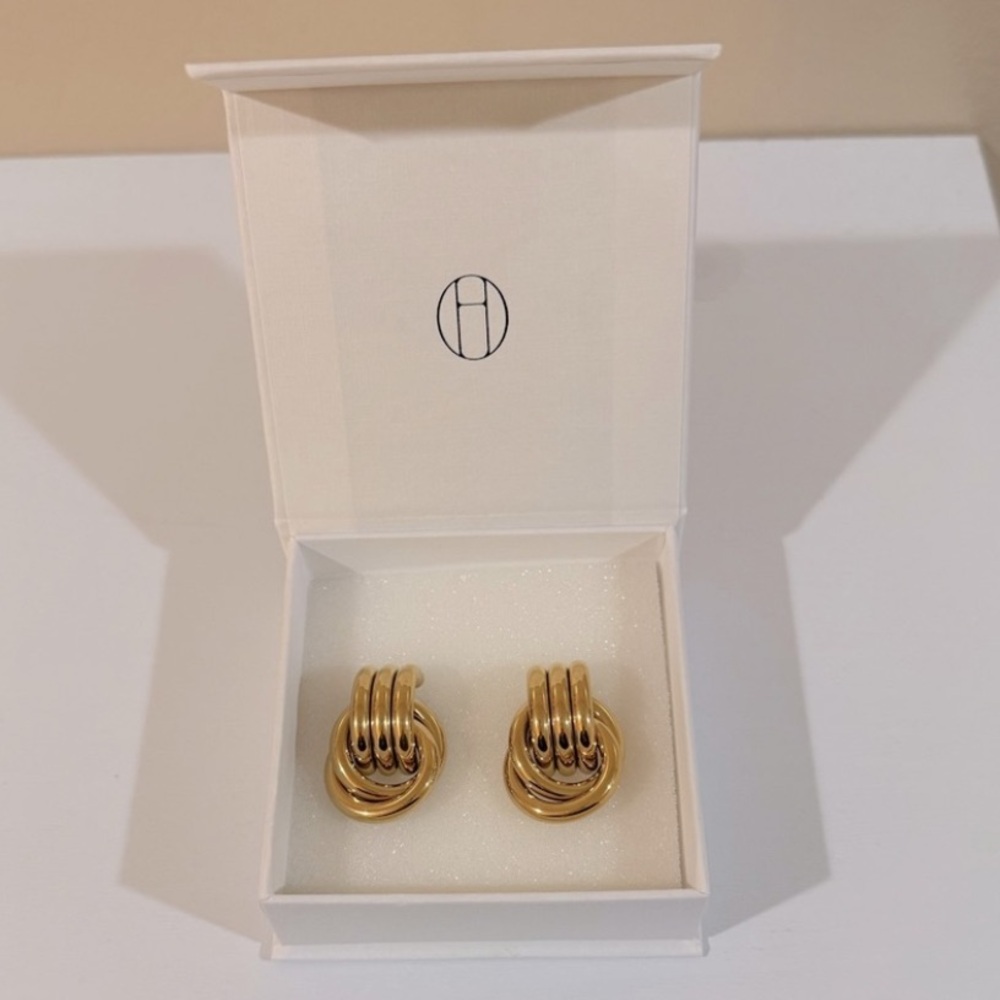 Heaven Mayhem Mini Knot Earrings Gold - New In Box